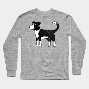 Border Collie Cartoon Dog Art Long Sleeve T-Shirt